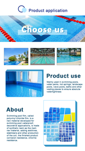 แผ่นรองพื้นสระว่ายน้ำกันลื่น PVC ยี่ห้อ Water Crown ผลิตจากไวนิลกันน้ำ ขนาดสั่งทำได้ สำหรับสระว่ายน้ำในบ้านพักตากอากาศ โรงแรม และสระว่ายน้ำสาธารณะ - Product Image 6