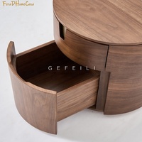 Table de chevet minimaliste en contreplaqué plaqué, 2 tiroirs de rangement, en bois de noyer écologique, pour chambre, appartement, hôtel