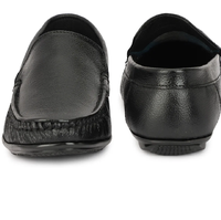 Chaussures en cuir véritable noir Ashwin pour hommes, couleur unie, souples, confortables, décontractées, formelles, de bureau, avec logo en cuir, toutes saisons