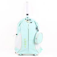Sac à dos de sport unisexe vert clair pour raquettes, respirant, durable, en nylon, 20,58 L, portable, résistant à l'eau, pour le tennis et le padel