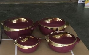 Juego de Ollas Térmicas para <span class=keywords><strong>Alimentos</strong></span> de 1L, 1.5L, 2.5L y 4.5L, Cazuela Aislada con Decoración Dorada Noble para el Hogar - Product Image 3