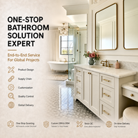 Ensemble de salle de bain rustique complet en bois massif, anti-humidité, avec vasque en céramique, toilettes et baignoire, idéal pour les projets de maisons de famille et de maisons de campagne