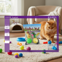 Balles à plumes colorées, jouets interactifs pour oiseaux, dessins animés, pour lutter contre l'ennui