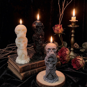 Halloween <b>Gift</b> Creative Funny Terrorism Ambience Skeleton Column Custom Skull Fragrance Aromatherapy Scented <b>Candles</b> - Product Image 3