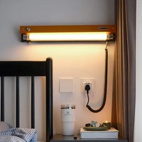 Lampu Dinding Gaya Cina untuk Latar Belakang Kamar Tidur, Lampu Malam dengan Kap Lampu Kaca Panjang
