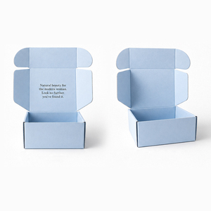 Meilleures ventes : Boîtes d'expédition minimalistes bleu clair ondulées, élégantes, personnalisées, de luxe, imprimées sur mesure, à large application - Product Image 2