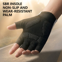 1 par de guantes de ciclismo Unisex, guantes transpirables de medio dedo para bicicleta de montaña y carretera, guantes antideslizantes con almohadilla de palma SBR con absorción de impacto