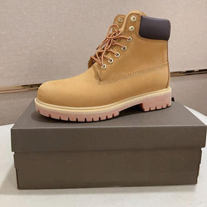 Sepatu bot pendek uniseks, sepatu bot tali luar ruangan modis hangat antiselip tahan air kulit berkualitas tinggi untuk pria dan wanita - Product Image 2