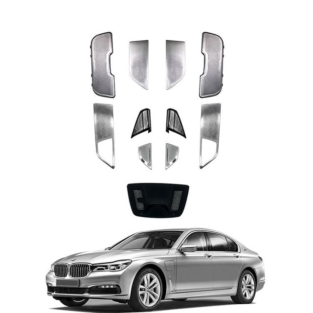KingKong Silver ABS+LED Car Audio Speaker Cover for BMW7 Series Dashboard
