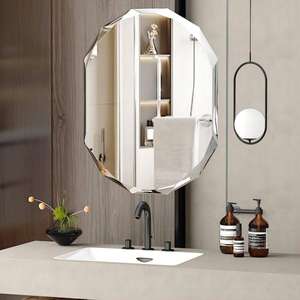 กระจกห้องน้ำทรงเหลี่ยมขอบเพชรแบบใหม่ปี 2026 ขนาด 5 มม. สีเงิน ไม่มีกรอบทองแดง สำหรับอพาร์ทเมนต์และโรงแรม - Product Image 3