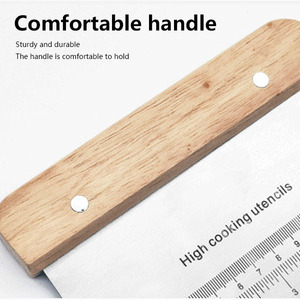 Coupe-pâte en acier inoxydable de qualité alimentaire, best-seller, avec manche en bois massif, design résistant à la rouille, nettoyage facile, outils de pâtisserie - Product Image 5