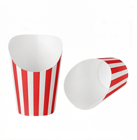 Gobelets à frites recyclables à emporter, personnalisables avec logo, en papier kraft incliné, jetables, pour charcuterie et frites