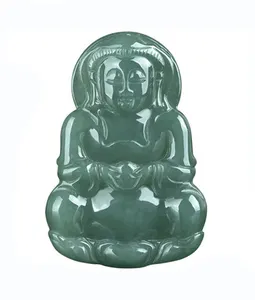 Natural Jade Guanyin Pendant green emerald jadeite Charms Jade Guanyin Necklace Amulet for Women's Men'slry Pendant Nec