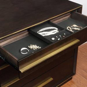 Comò Moderno in Legno Massello di Quercia con 6 Cassetti, Finitura Affumicata - Product Image 2