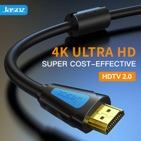 Câble HDMI Jasoz 4K HDMI 2.0 plaqué or avec gaine en PVC, 0,5M-20M, Mâle-Mâle, conforme RoHS, avec blindage en feuille d'aluminium pour haut-parleur et moniteur