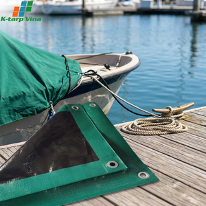 Bâche en PE double face verte/noire, robuste et imperméable, pour la protection des équipements et des marchandises, et pour usage industriel - Product Image 2