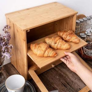 กล่องเก็บขนมปังแบบประกอบเอง ทำจากไม้ไผ่ธรรมชาติ สำหรับวางบนเคาน์เตอร์ครัว - Product Image 2