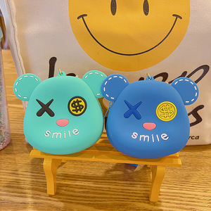 Şiddetli ayı silikon çanta karikatür silikon anahtar çantası çocuk silikon çanta asılı pençe makinesi küçük hediye - Product Image 5