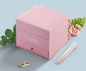 कस्टम लक्जरी साबुन गुलाब गहने बॉक्स डबल-परत दराज पैकेजिंग बक्से के लिए वेलेंटाइन दिवस गुलाब का फूल उपहार बॉक्स अंगूठी हार