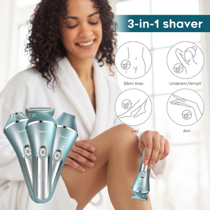 HATTEKER RSCX-9612 Épilateur électrique 3-en-1 pour femmes -- Rechargeable par USB, épilateur et tondeuse indolores pour le visage, le corps et le maillot de bain - Product Image 4
