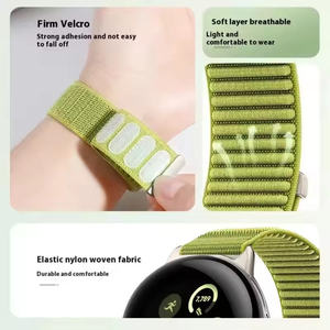 Bracelets HMJ en nylon extensible pour Google Pixel Watch 4 45 mm, compatibles avec Google Pixel 4, 3, <span class=keywords><strong>2</strong></span>, 1 41 mm, sangle respirante avec logo imprimé, emballage personnalisé - Product Image 2