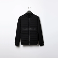Veste matelassée pour homme, col montant, fermeture éclair, coupe classique, manches tricotées, manteau d'hiver décontracté