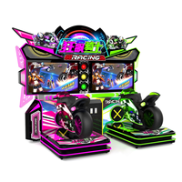 Simulateur de course moto à monnayeur pour 2 joueurs, machine de jeu d'arcade à double écran 55 pouces pour salle d'amusement
