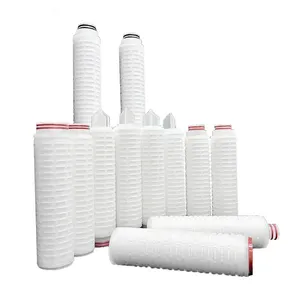 Hoge Flux 10 Inch Nylon 66 Membraan Filter Cartridge Industriële 0.22 0.45 Micron Geplooide Filter Cartridge Voor Chemicaliën