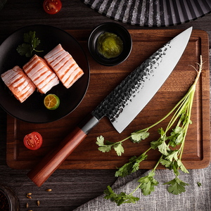 하이 퀄리티 8 인치 <span class=keywords><strong>440C</strong></span> 스테인레스 스틸 일본 요리사 칼 주방 절단 고기 야채 칼 요리사 칼 나무 손잡이 - Product Image 2