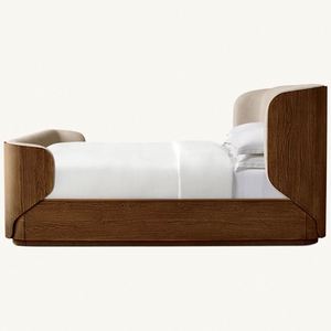 Base de Cama Doble Moderna de Lujo en Madera Sólida, Tamaño King/Queen, con Cabecera - Product Image 2
