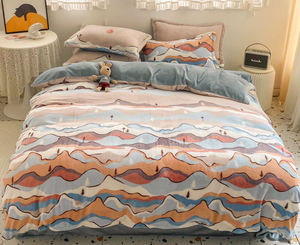 Set di biancheria da letto in velluto a doppio letto corallo in velluto di latte stampato per la casa autunno e inverno - Product Image 6
