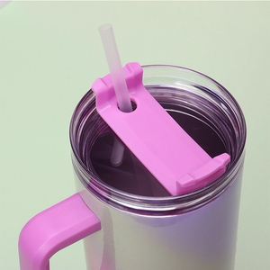 Gelas vakum portabel dengan sedotan, desain unik, Tumbler baja tahan karat bebas Bpa, anti bocor - Product Image 6