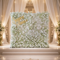 Mur de fleurs artificielles réalistes pour décorations de fond de cérémonie de mariage