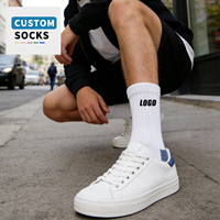 Chaussettes blanches personnalisées avec talon et bout renforcés |   Chaussettes de sport en coton respirant pour hommes