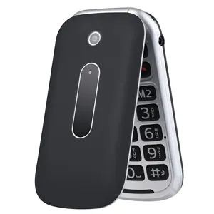 2023时尚黑色蜂窝便携式高级手机翻盖手机，带SOS按钮