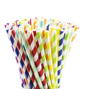 Disposable paper straws drinking straws popular striped pattern food grade paper straws