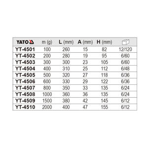 Yato Fitter Hammer 305 Mm Wooden Handle Industrial Grade <b>Tool</b> - Product Image 2