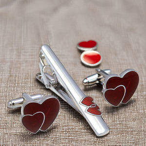 卸売 ハート型 エレガント カフスボタン ネクタイピン カスタム メンズスーツ シャツ ファッションアクセサリー ネクタイピン 結婚式 タキシード トレンドジュエリー - Product Image 5