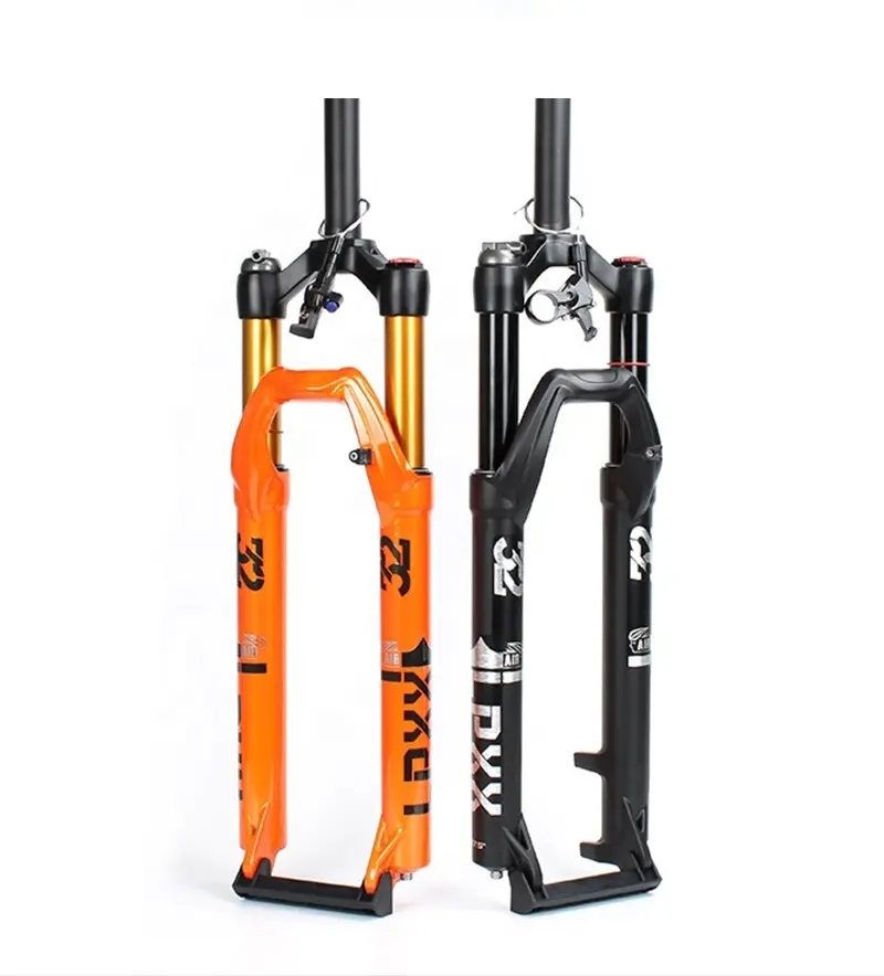 Garfo de ar laranja para mountain bike, garfo amortecedor com ajuste de retorno, amortecimento e pressão sanguínea, 27.5, 29 polegadas