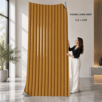 Papier peint autocollant à rayures en bois brun chaud, 2,3 mm, mousse PET IXPE, pour les murs de la tête de lit de la chambre à coucher