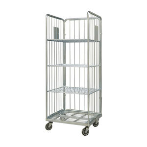 Logistiek Vier Wielen Opvouwbare Metalen Gaas Opslag Rollende Magazijn Kooi <span class=keywords><strong>Trolley</strong></span> - Product Image 1