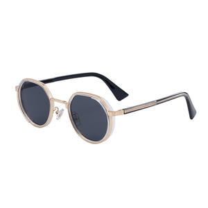Gafas de sol cuadradas C2 Gold Double Grey para hombre, protección UV400, montura de plástico y metal, gafas de sol clase 2 WF-5G215 - Product Image 3
