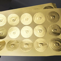 Autocollant de luxe en relief imprimé en 3D personnalisé logo de marque feuille d'or étiquettes adhésives autocollants