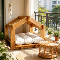 Maison de luxe pour chien d'intérieur, maison pour animaux de compagnie en bois massif, lit pour chien de style scandinave, maison pour chat en bois, mobilier moderne pour animaux de compagnie