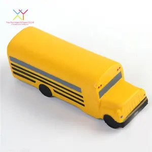 Best Quality Promotional PU Stress Reliever Toy School Bus with customized logo