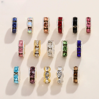100 pièces/sac de perles rondelles en strass, entretoises lâches en cristal pour la fabrication de bijoux DIY, bracelets, colliers et accessoires de perlage