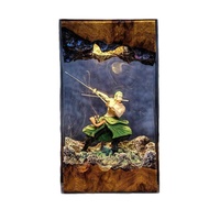 Lampe en résine micro-paysagère Zoro à trois lames, best-seller transfrontalier, avec figurine à fumée bleue lumineuse, comme veilleuse d'ambiance