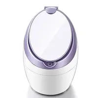 Private Label Beauty Electric Personal Home Use Portable Hot Mist Steam Face Nano Ionic Facial Sauna Steamer Machine with Mirror