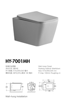 Ensemble WC et lavabo mural en céramique gris mat de style moderne, facile à nettoyer