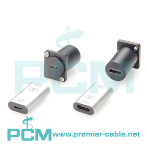 D-loại USB-C để độ nét cao giao diện đa phương tiện Bảng điều khiển gắn vách ngăn USB <span class=keywords><strong>Video</strong></span> XLR mặt bích gắn kết chuyển đổi màn hình - Product Image 6